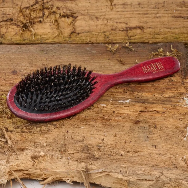 Hondenborstel – Natuurlijk Haar – Ergonomisch – Beukenhout – Voor Middelgrote en Grote Honden de Mars Coat-King en Rouge – photo produit