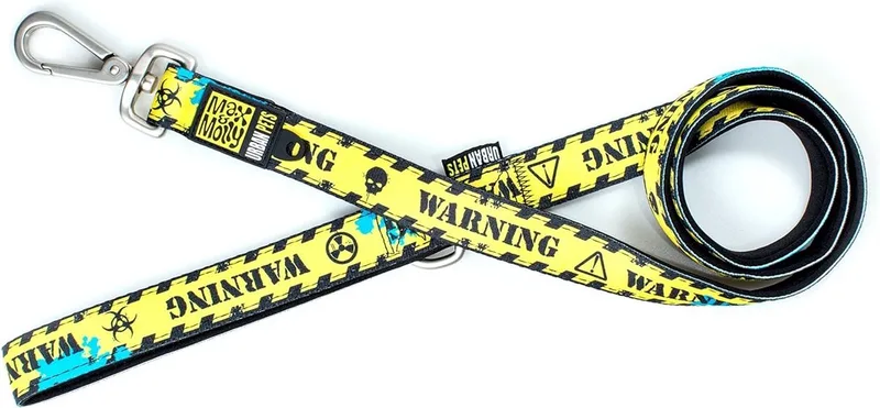 Dangerous Hondenlijn / Hondenriem - Polyester - Geel - S - Breedte: 1,5 cm - Lengte: 120 cm by Max & Molly in Yellow, Black – product photo