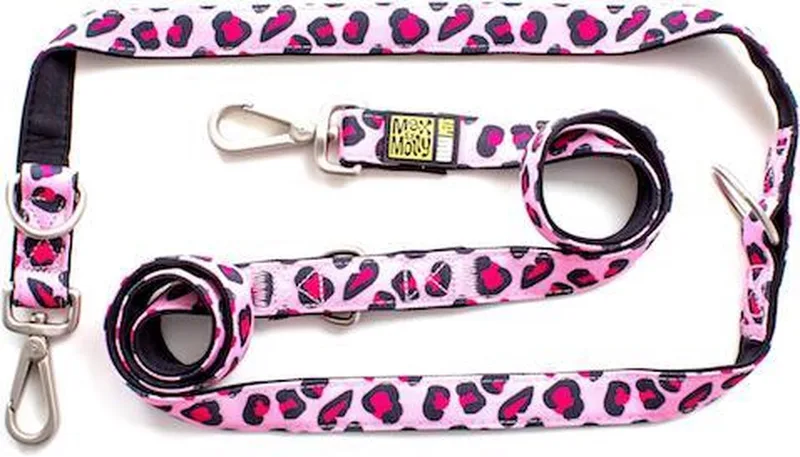 Hondenriem Multi Leopard Pink XS de Max & Molly en Rose – photo produit