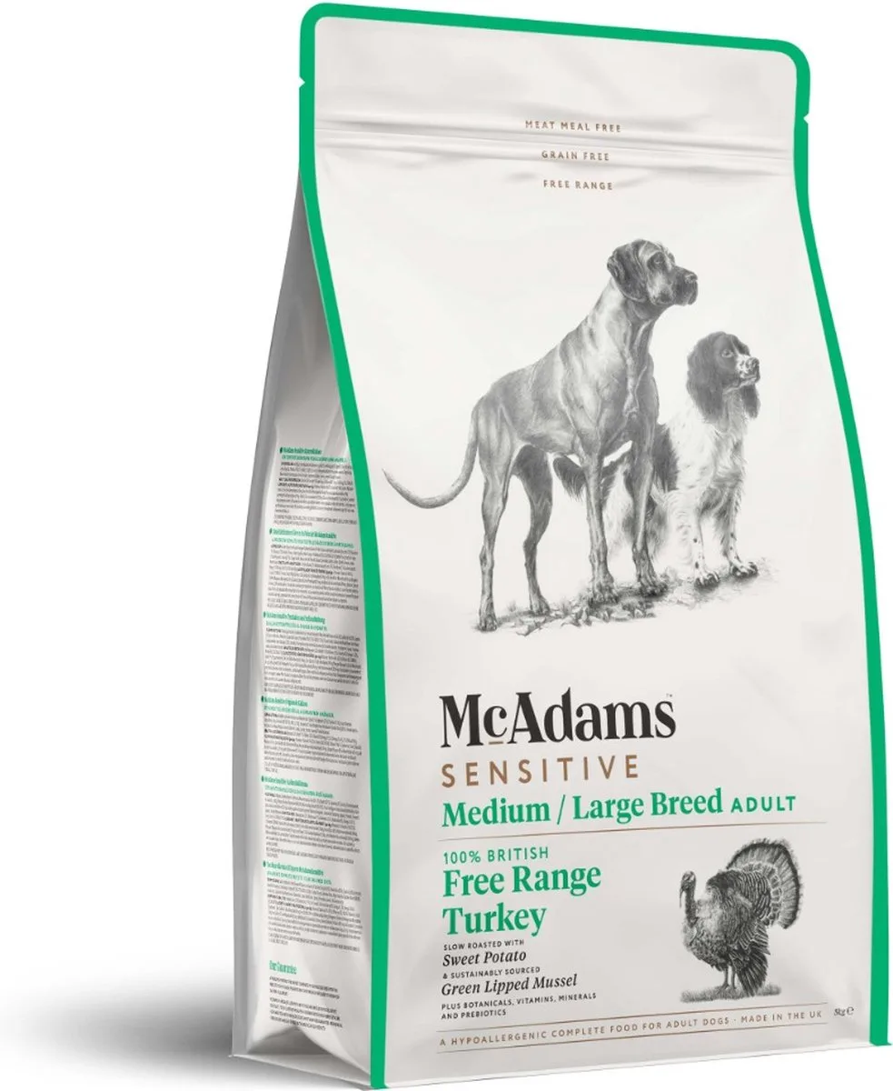 Grainfree Dog Adult Sensitive Medium/Large Breed Free Range Turkey 2 kg - Hond by McAdams – product photo