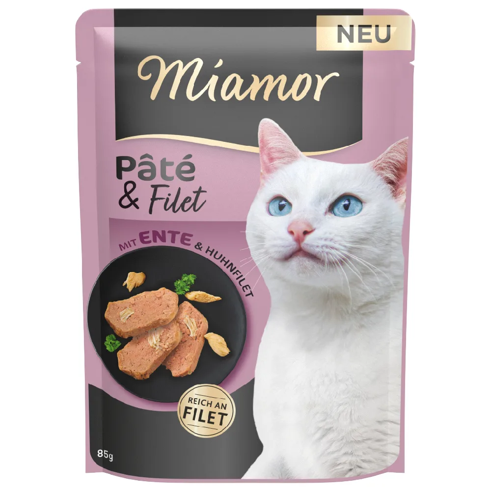 10x85g Miamor Pâté & Filet eend natvoer voor katten by Miamor – product photo