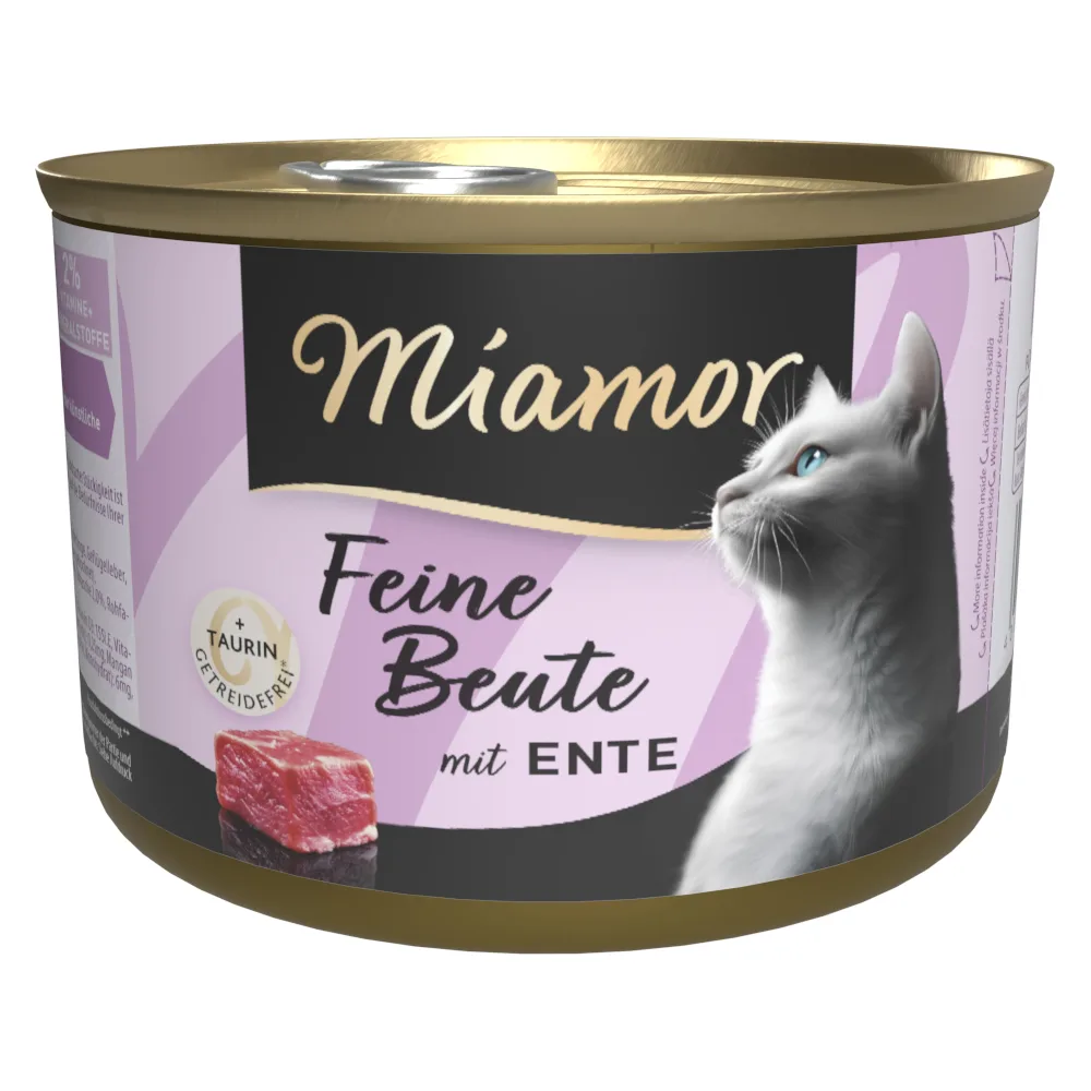 12x185g Miamor Fijne prooi eend natvoer voor katten by Miamor – product photo