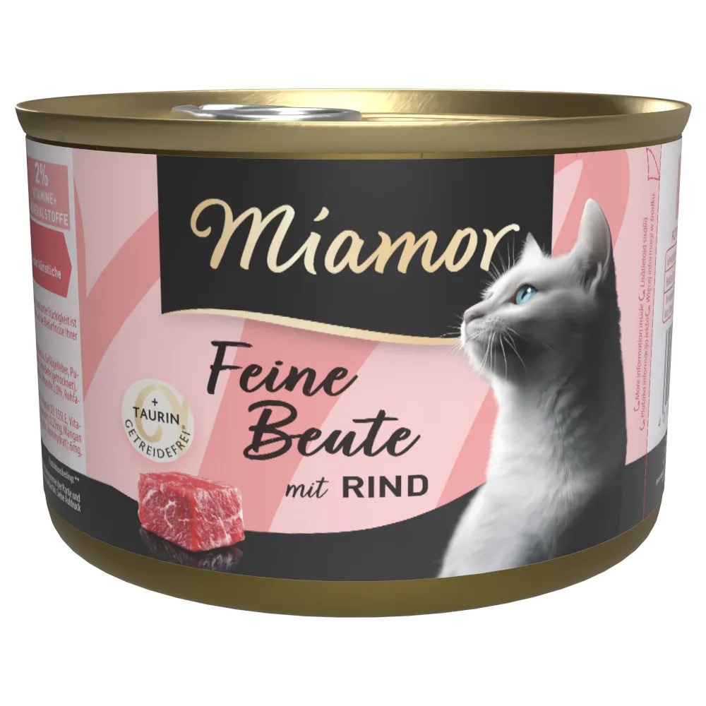 12x185g Miamor Fijne prooi rund natvoer voor katten van Miamor – productfoto
