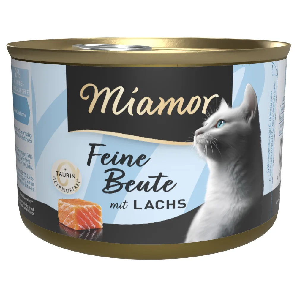12x185g Miamor Fijne prooi zalm natvoer voor katten by Miamor – product photo