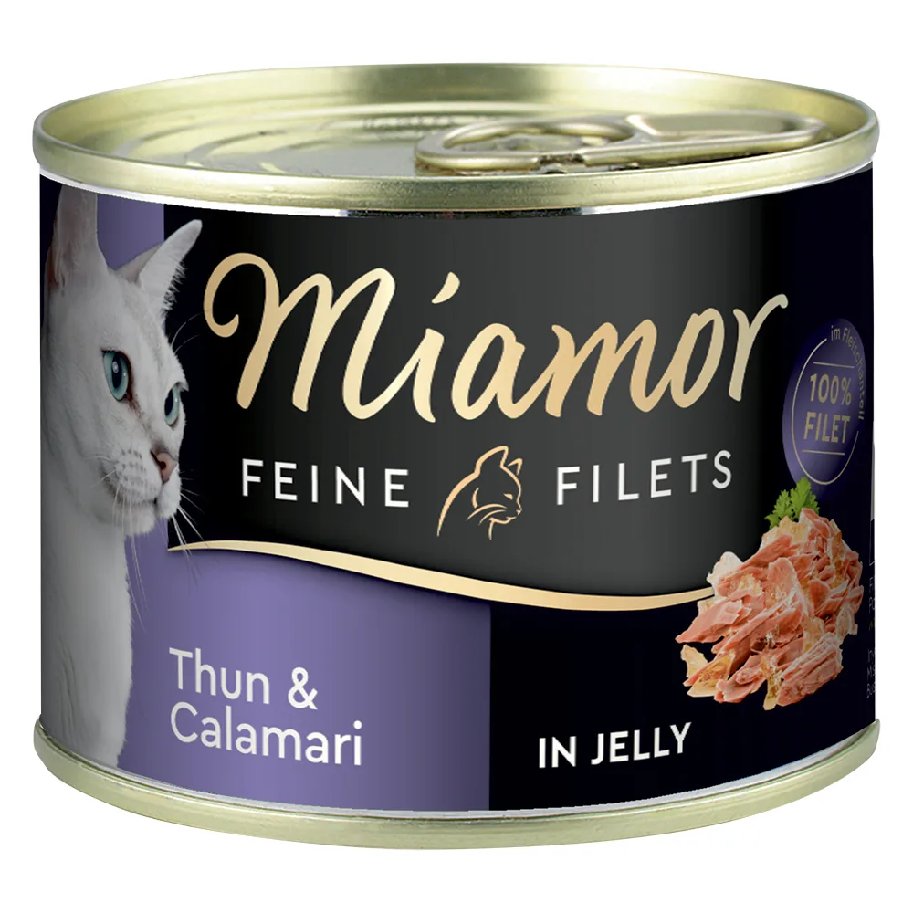 6 x 185 g Miamor Fijne Filets Kattenvoer - Tonijn & Calamari in Gelei by Miamor – product photo
