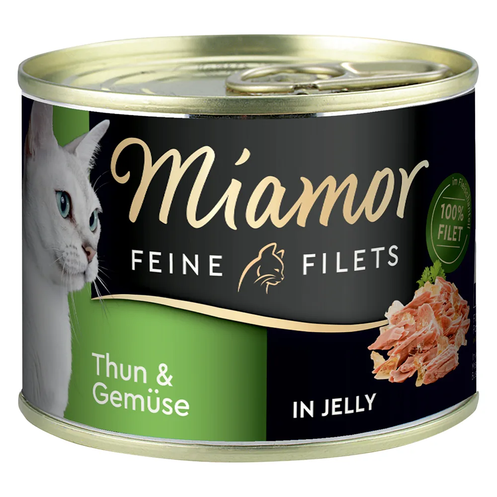 6x185g Fijne Filets Tonijn & Groente in Gelei Miamor Kattenvoer by Miamor – product photo