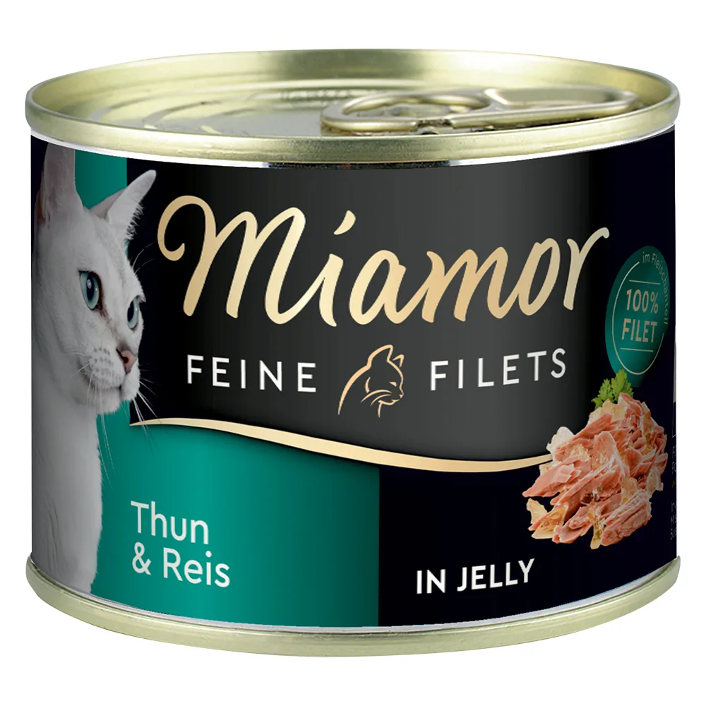 6x185g Fijne Filets Tonijn & Rijst in Gelei Miamor Kattenvoer by Miamor – product photo