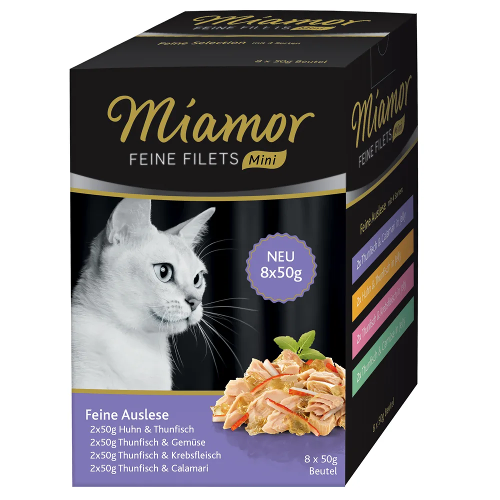 8x50g Fijne Filets Mini Maaltijdzakjes Multibox Fijne Keuze Miamor Kattenvoer van Miamor – productfoto