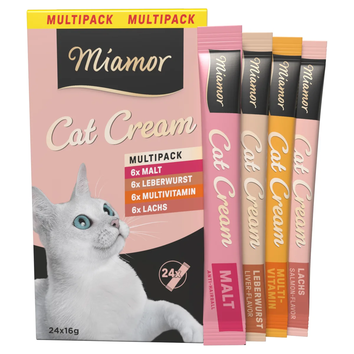 Dubbelpak: 48x16g Miamor Cat Cream Variatie Katten Snacks by Miamor – product photo