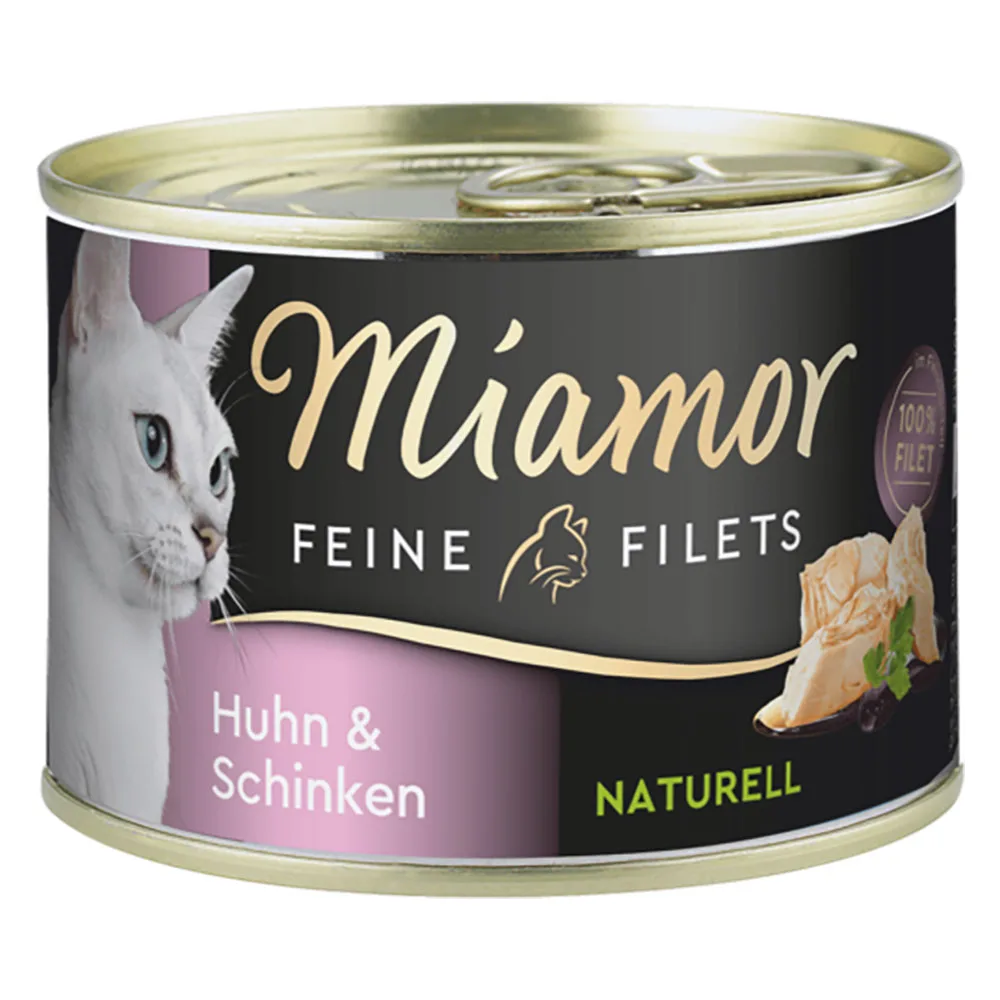 Feine Filets Naturelle 6 x 156 g Kattenvoer - Kip & Ham by Miamor – product photo