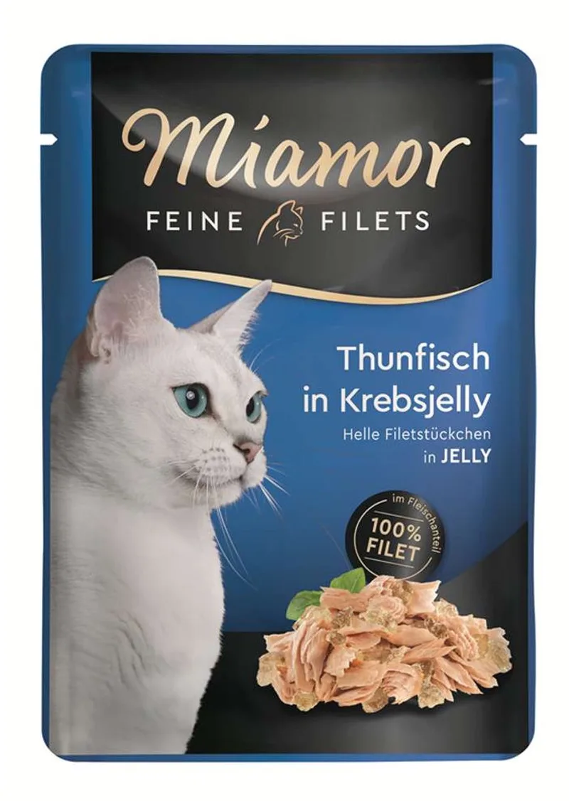 Feine Filets - Natvoer Kat - Tonijn in Krabgelei - Vetarm - 24 x 100g de Miamor – photo produit