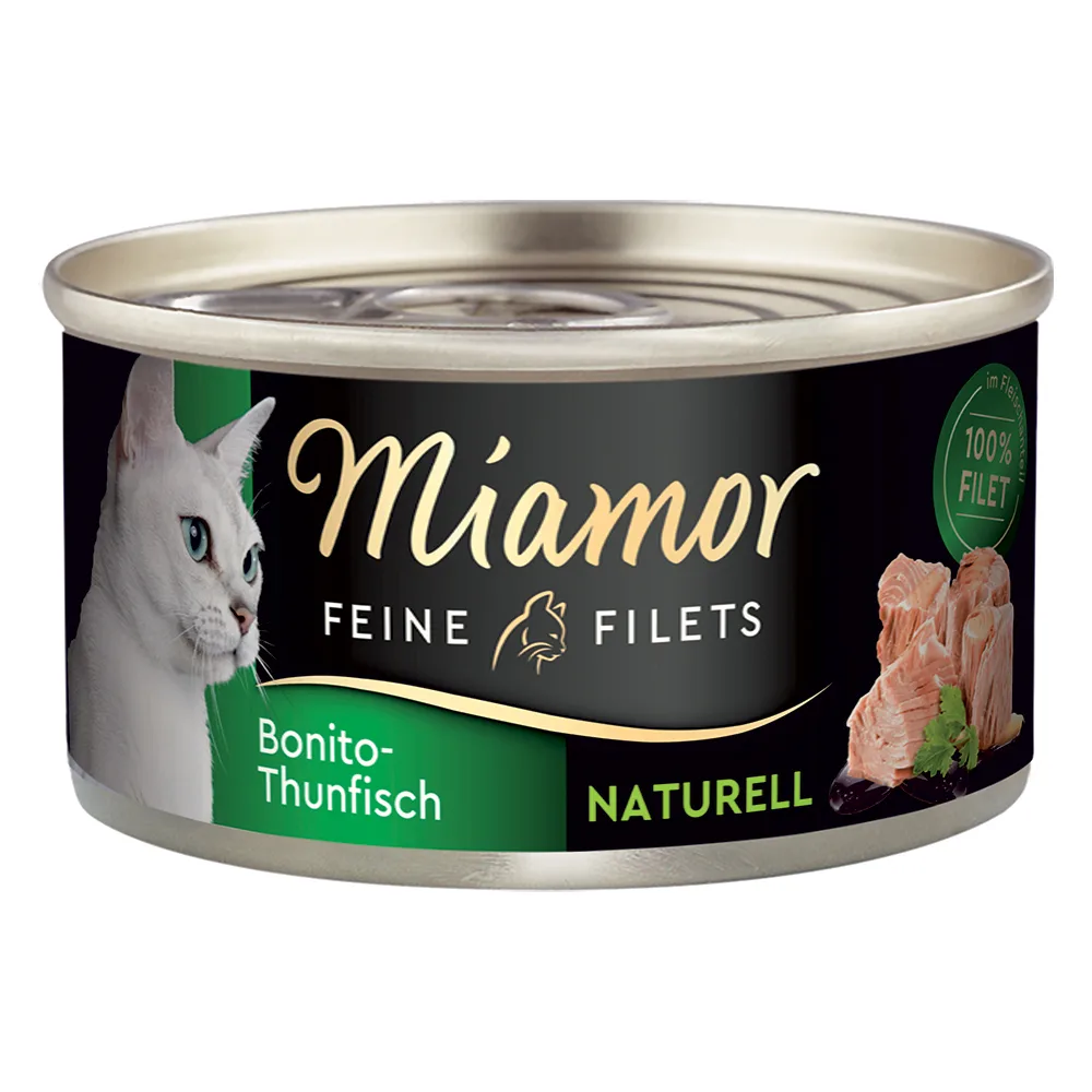 Fijne Filets Naturel 6 x 80 g Kattenvoer - Bonito Tonijn van Miamor – productfoto