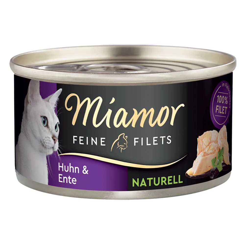 Fijne Filets Naturel 6 x 80 g Kattenvoer - Kip & Eend by Miamor – product photo