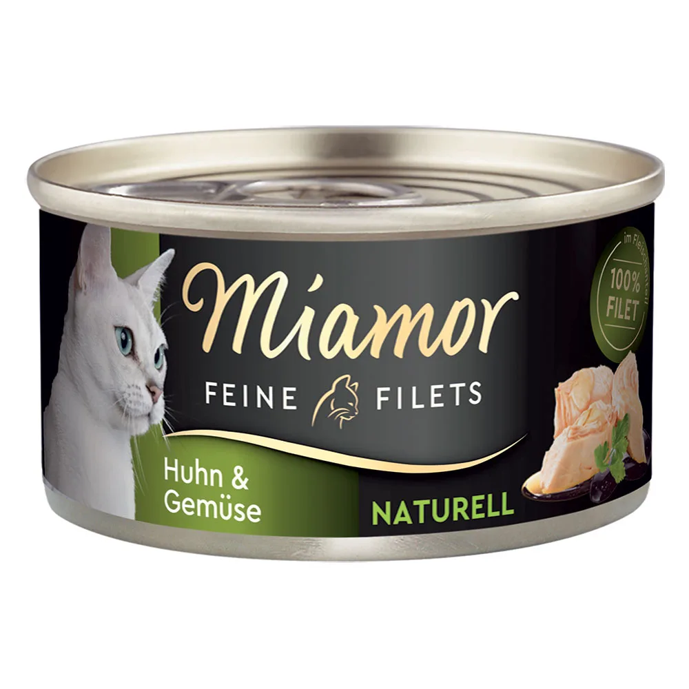 Fijne Filets Naturel 6 x 80 g Kattenvoer - Kip & Groenten van Miamor – productfoto