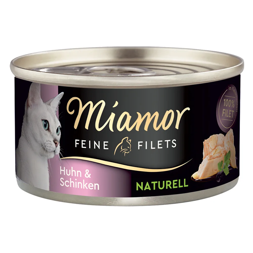 Fijne Filets Naturel 6 x 80 g Kattenvoer - Kip & Ham van Miamor – productfoto