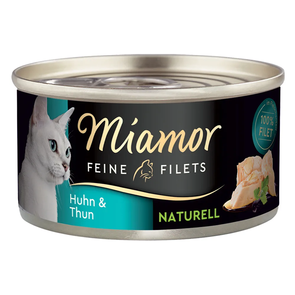 Fijne Filets Naturel 6 x 80 g Kattenvoer - Kip & Tonijn van Miamor – productfoto