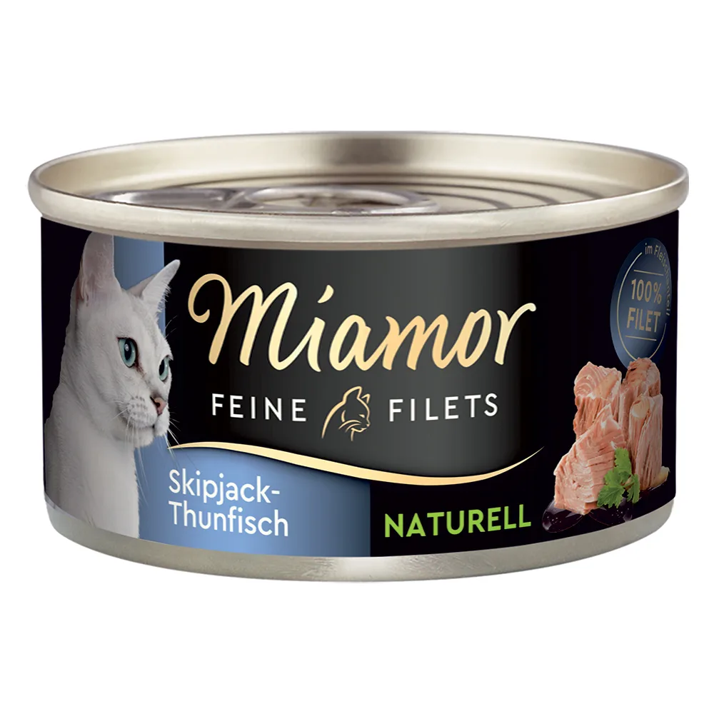 Fijne Filets Naturel 6 x 80 g Kattenvoer - Skipjack-Tonijn by Miamor – product photo