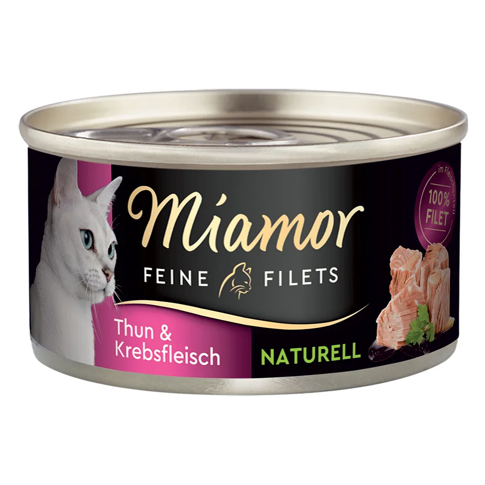 Fijne Filets Naturel 6 x 80 g Kattenvoer - Tonijn & Kreeft van Miamor – productfoto