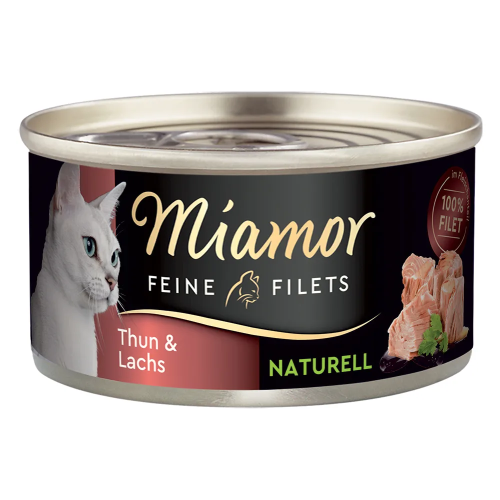 Fijne Filets Naturel 6 x 80 g Kattenvoer - Tonijn & Zalm van Miamor – productfoto