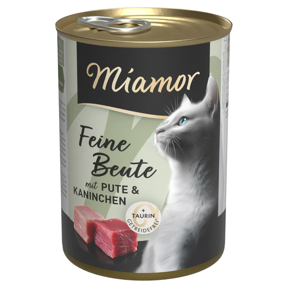 Fijne Prooi 24 x 400 g Kattenvoer - Kalkoen & Konijn van Miamor – productfoto
