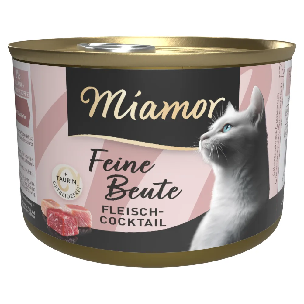 Fijne Prooi Kattenvoer 12 x 185 g - Vleescocktail van Miamor – productfoto