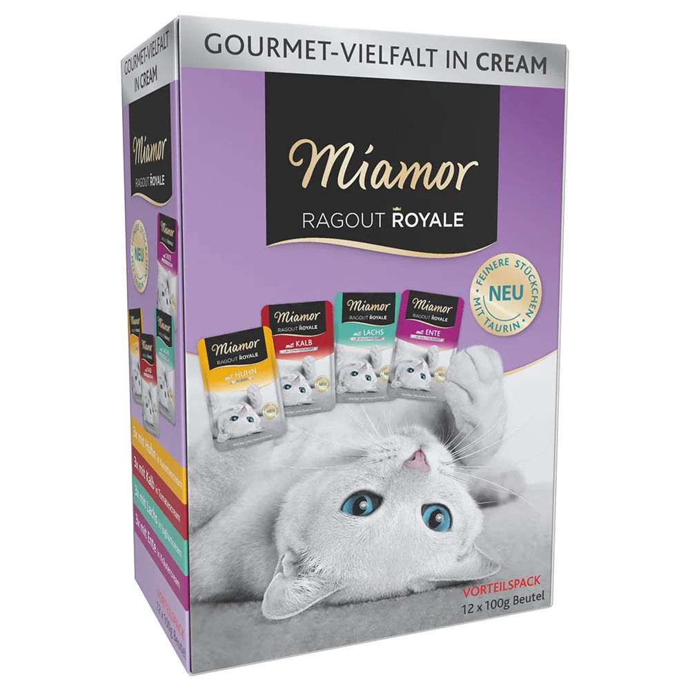 Gemengd Probeerpakket Miamor Ragout Royale 12 x 100 g Kattenvoer - Multi-Mix in Crème van Miamor – productfoto
