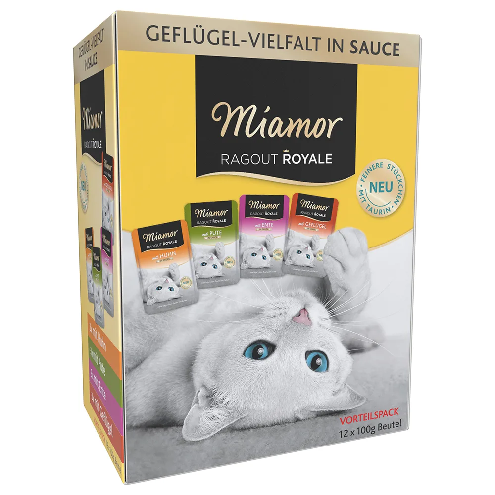 Gemengd Probeerpakket Miamor Ragout Royale 12 x 100 g Kattenvoer - Mix Gevogelte in Saus van Miamor – productfoto