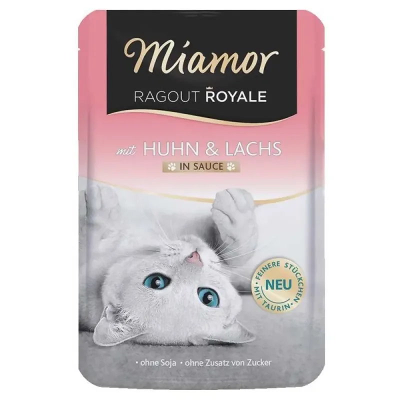 Ragout Royale Huhn Und Lachs In Sauce Nassfutter Für Katzen 100g von Miamor – Produktfoto