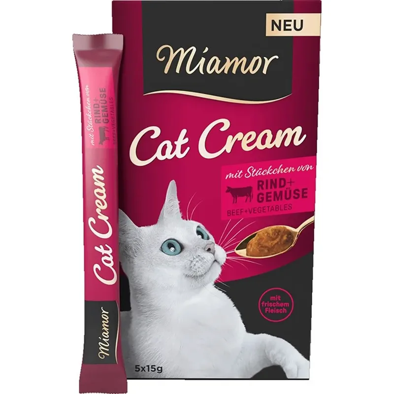 Romige Rundvlees Traktaties 5x15g Natvoer Voor Katten by Miamor – product photo