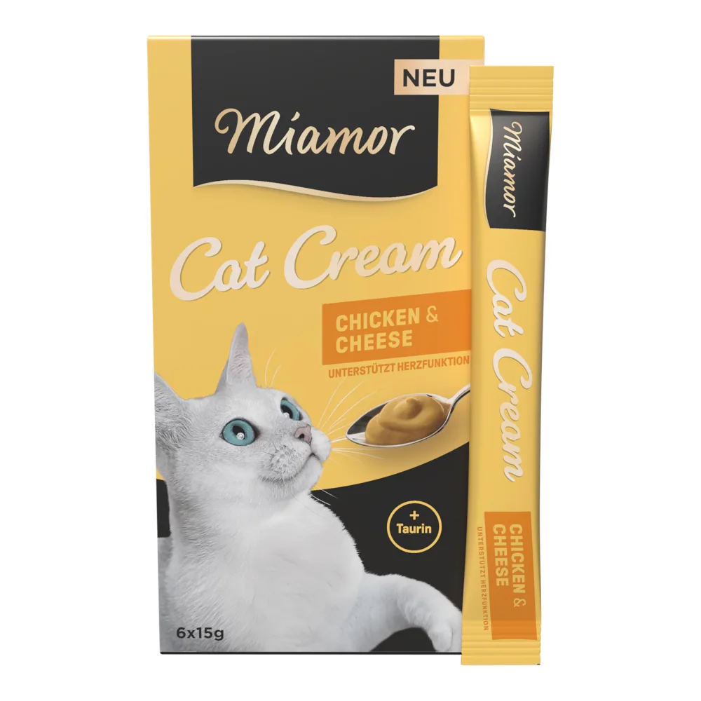 Voordeelpakket: 66x15g Miamor Cat Crème Kip & Kaas kattensnacks van Miamor – productfoto