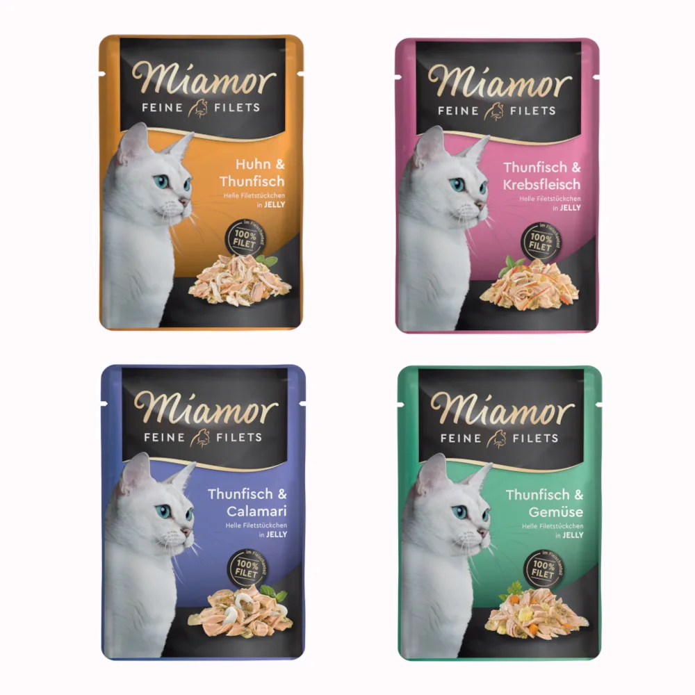 Voordeelpakket Miamor Fijne Filets 24 x 100 g Kattenvoer - Mix: Kip/Tonijn, Tonijn/Krab, Tonijn/Calamari, Tonijn/Groente by Miamor – product photo