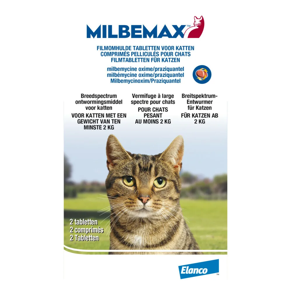 Ontworming Tabletten Kat 2 - 8 kg 2 tabletten by Milbemax – product photo