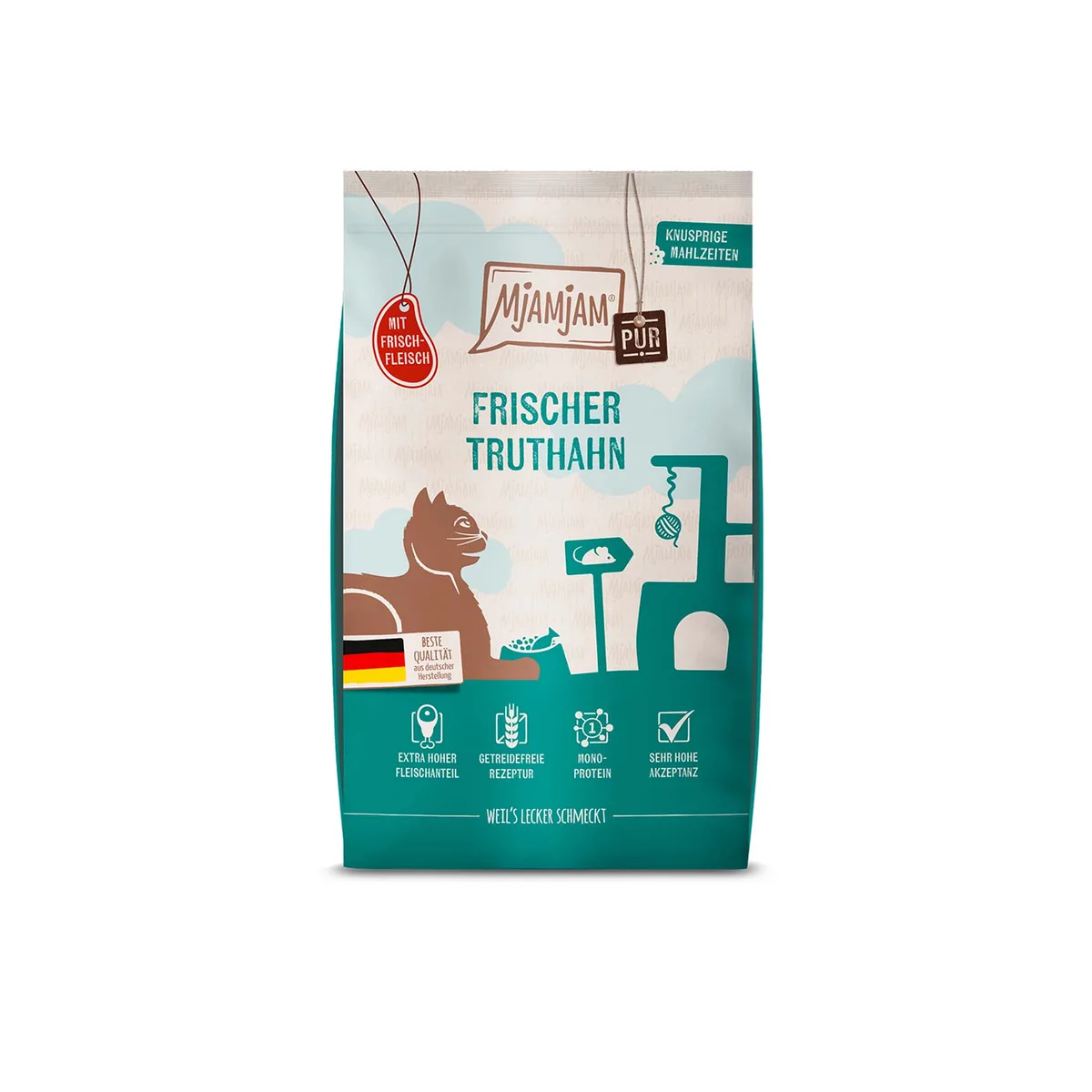 1,5 kg MjAMjAM Knapperige Maaltijden Pure Kalkoen Kattenvoer droog de MjAMjAM – photo produit