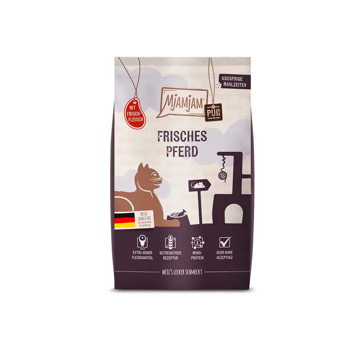 1,5kg MjAMjAM Knapperige Maaltijden Pure Paard Kattenvoer droog de MjAMjAM – photo produit