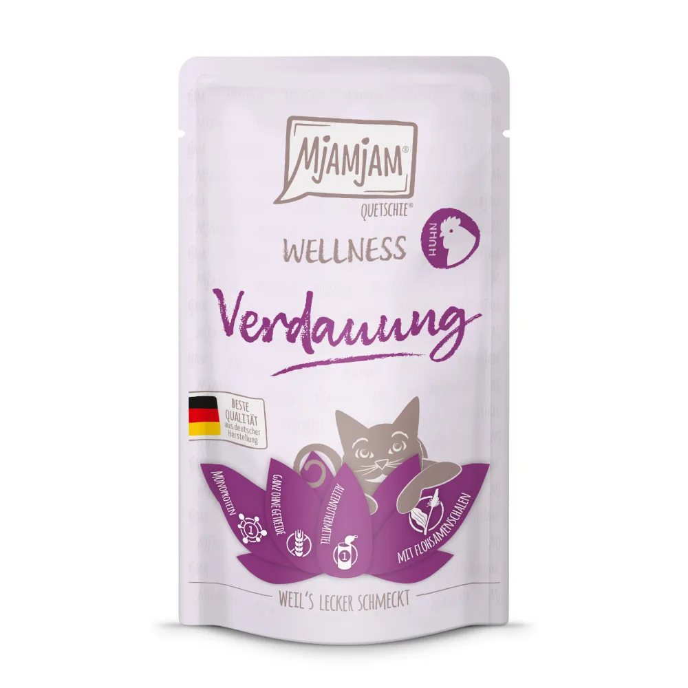 12x 125g MjAMjAM Wellness Spijsvertering - Kip natvoer voor katten de MjAMjAM – photo produit