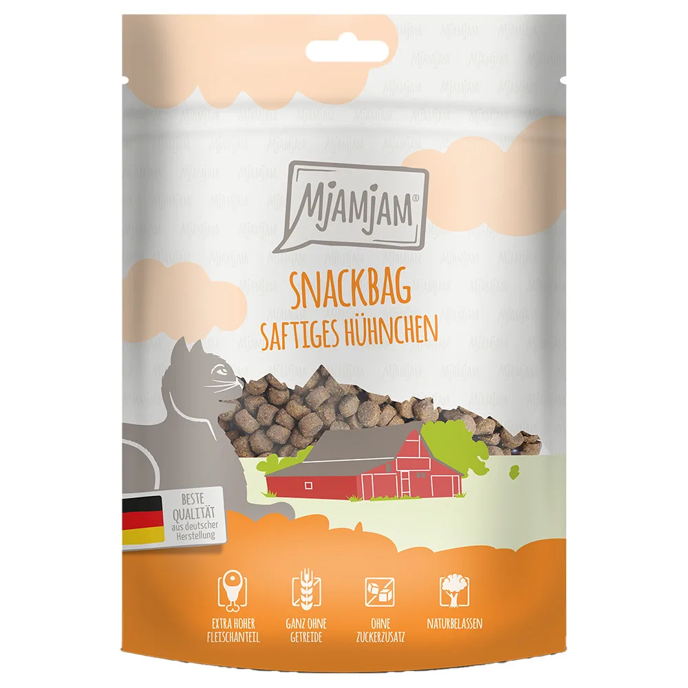2x 125g MjAMjAM Snackbag Sappige Kip Kattensnacks de MjAMjAM – photo produit