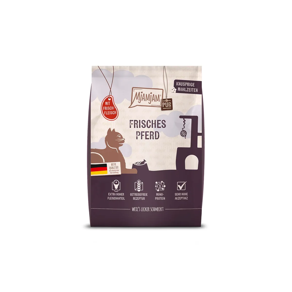 300 g MjAMjAM Knapperige Maaltijden Pure Paard Kattenvoer droog by MjAMjAM – product photo