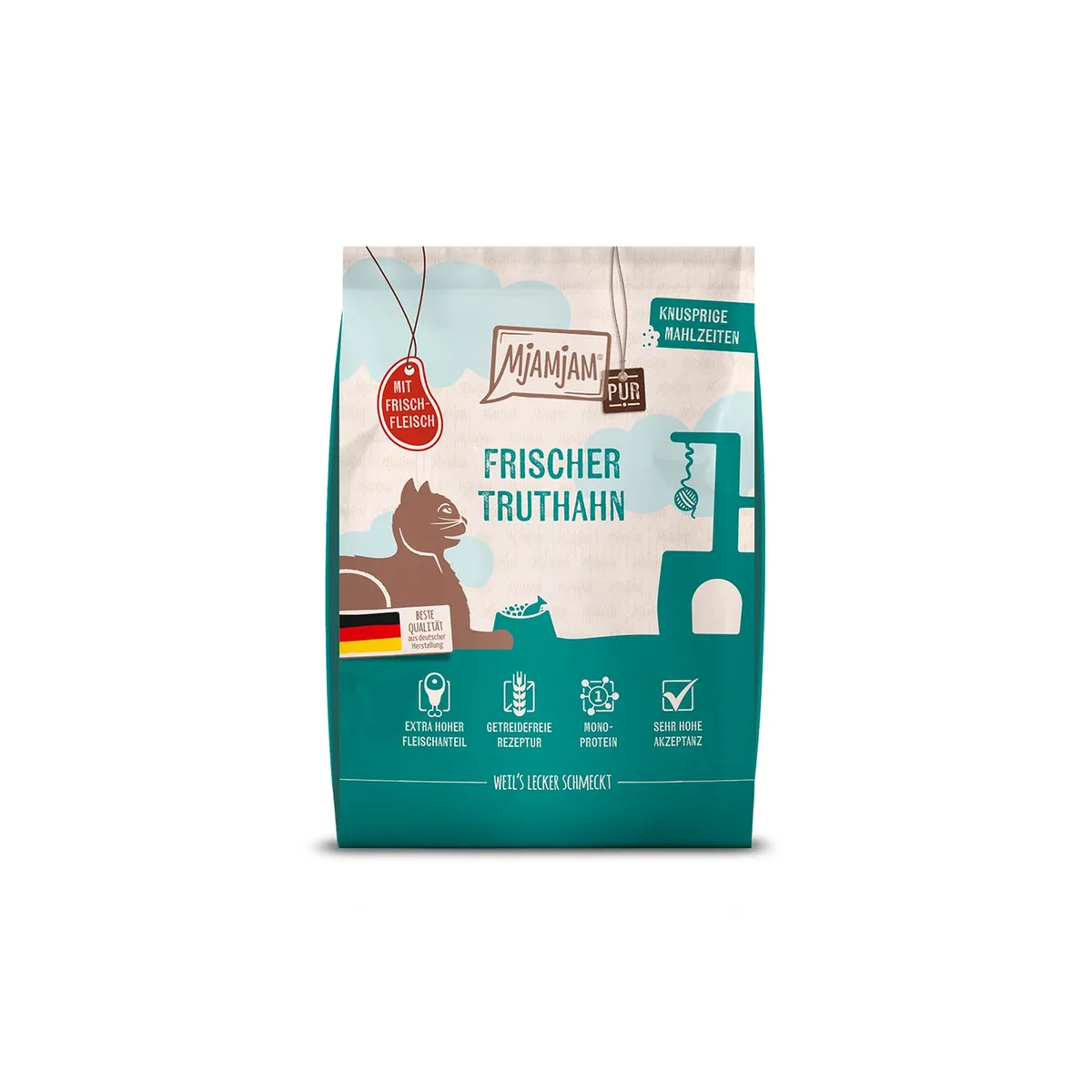 300g MjAMjAM Knapperige Maaltijden Pure Kalkoen Kattenvoer droog från MjAMjAM – produktbild