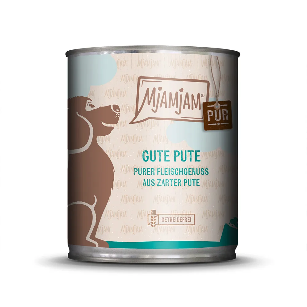 6x 800g MjAMjAM puur vlees geniet van goed puur kalkoen nat hondenvoer by MjAMjAM – product photo