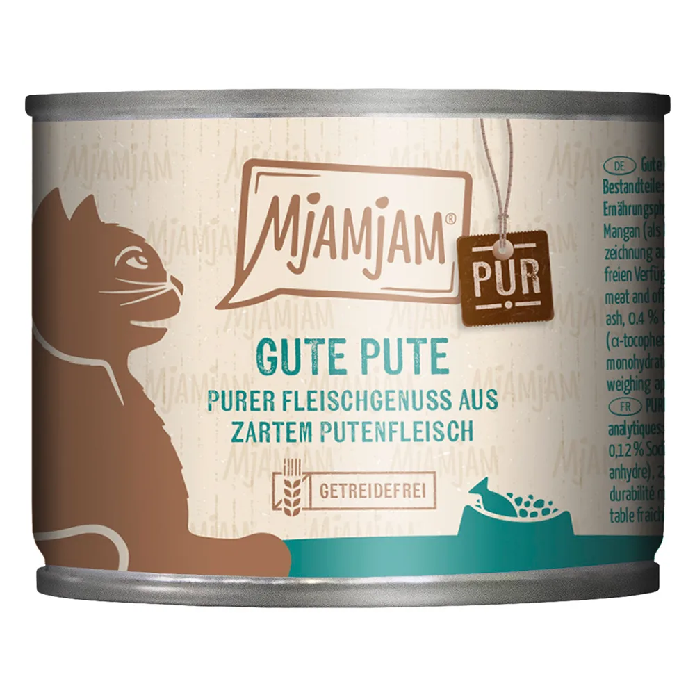 6x200g goede kalkoen puur MjAMjAM kattenvoer nat van MjAMjAM – productfoto