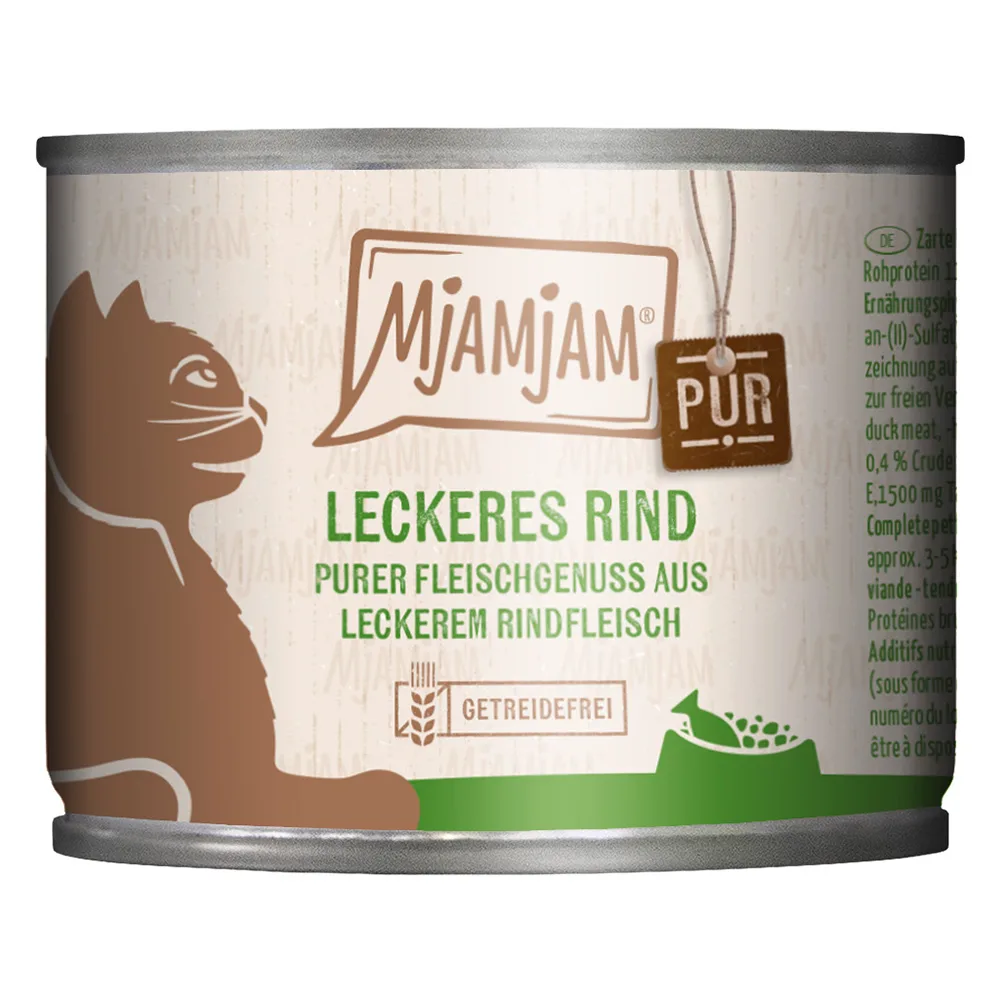 6x200g heerlijk puur rundvlees MjAMjAM kattenvoer nat van MjAMjAM – productfoto