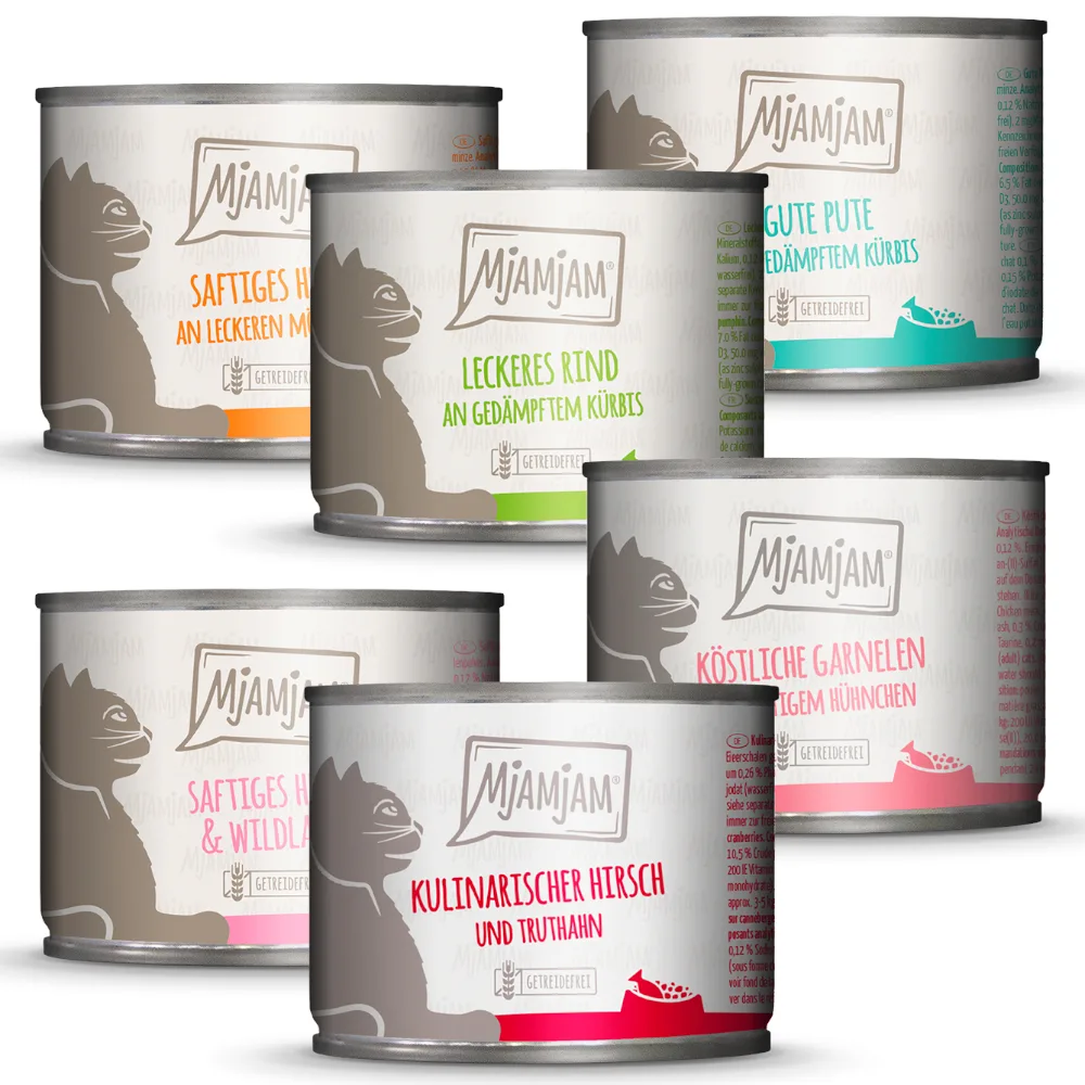 6x200g Mix (6 Rassen) MjAMjAM Kattenvoer Nat van MjAMjAM – productfoto