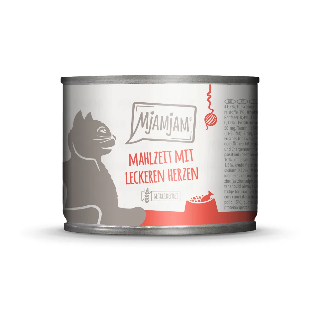 6x200g MjAMjAM maaltijd met lekkere harten nat kattenvoer by MjAMjAM – product photo
