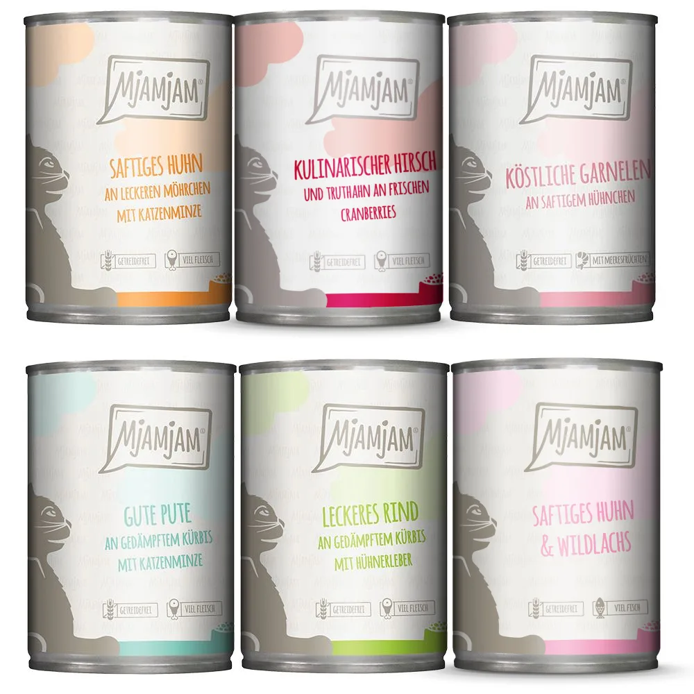 6x400g Mix (6 Rassen) MjAMjAM Kattenvoer Nat de MjAMjAM – photo produit
