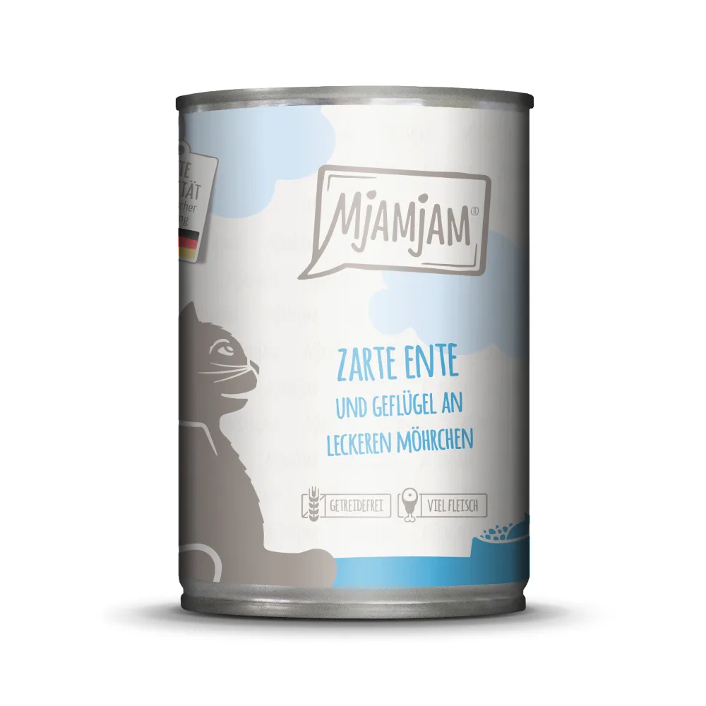 6x400g MjAMjAM Eend & Gevogelte Kattenvoer Nat by MjAMjAM – product photo