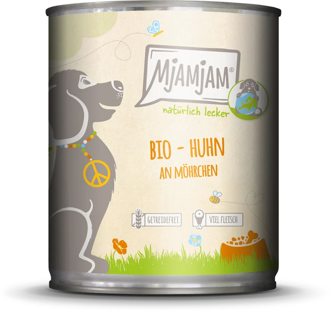 BIO Huhn mit Karotte - 800 g von MjAMjAM – Produktfoto