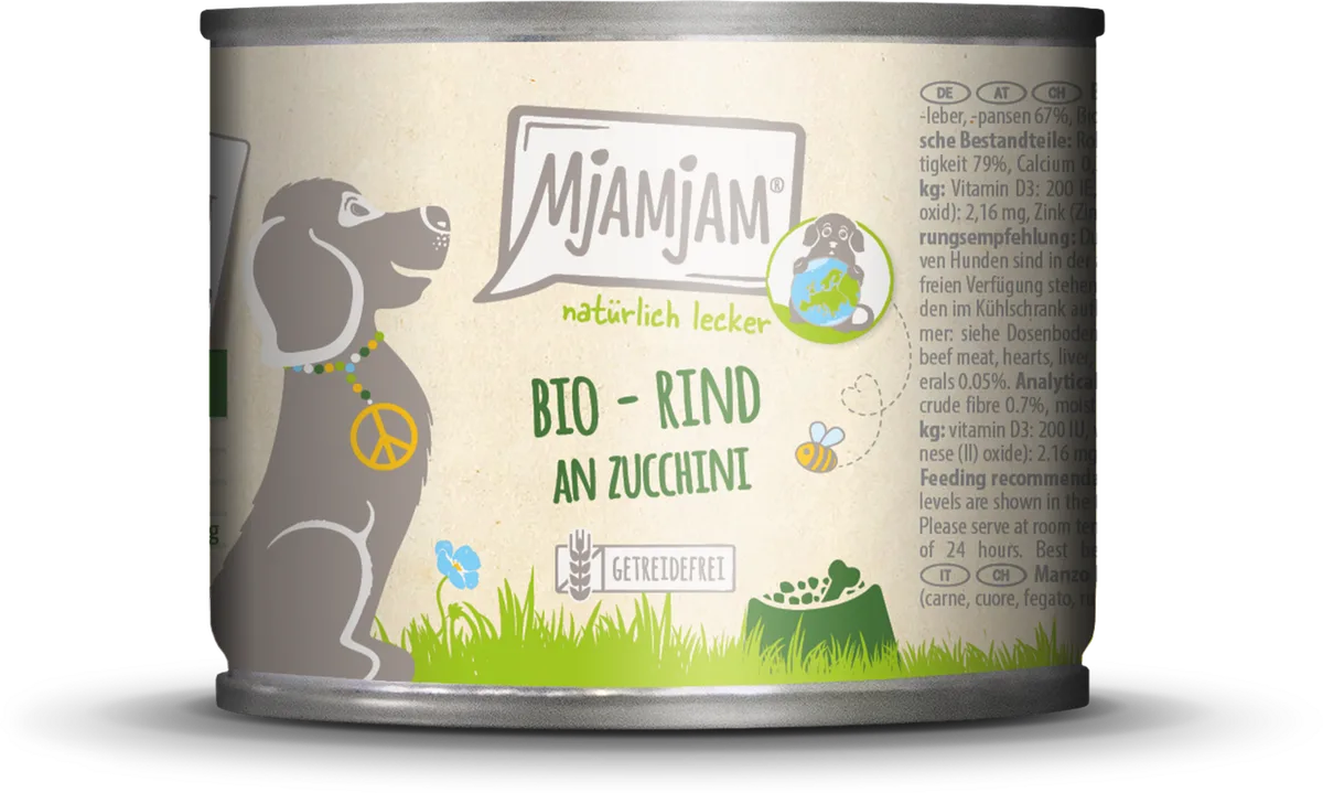 BIO Rind mit Zucchini - 200 g de MjAMjAM – photo produit