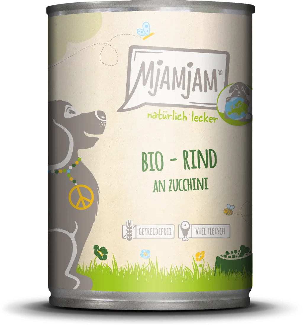 BIO Rind mit Zucchini - 400 g von MjAMjAM – Produktfoto