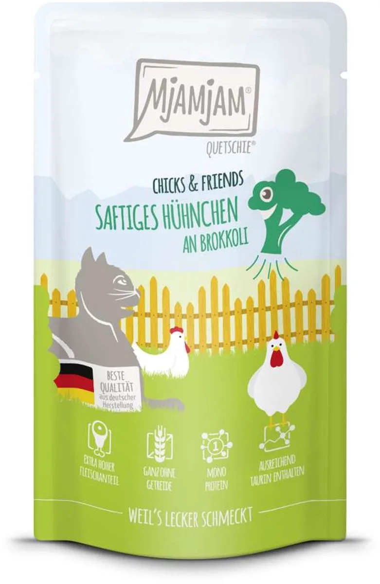 Quetschie Nourriture humide pour chats Poulet 125 g de MjAMjAM – photo produit