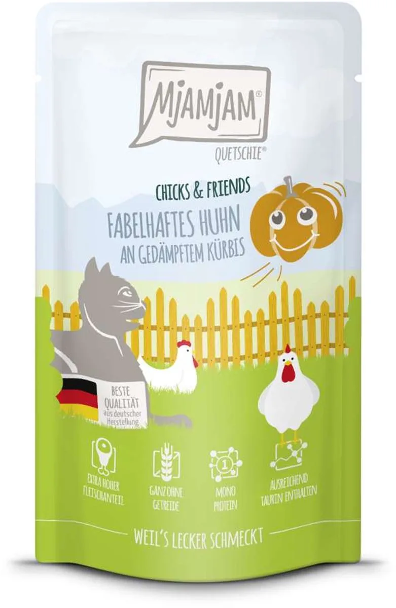 Cat - Chicks+Friends 12x125g - Kip & Pompoen de MjAMjAM – photo produit
